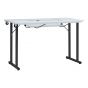 Sewing Online Folding Sewing Table, White Top with Black Legs - Sewing Machine Table with Adjustable Platform. Folding Legs for Easy Storage and Transport Wheels. Multipurpose: Use as a Quilting/Craft Table or Gaming/Computer Desk - 13399
