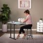 <strong>Folding Sewing Table</strong> <span>White Top with Black Legs, Sewing Machine Table with Adjustable Platform, Folding Legs for Easy Storage and Transport Wheels, Quilting/Craft Table/Gaming/Computer Desk</span> <em>Sewing Online 13399</em>