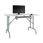 Sewing Online Folding Sewing Table, White Top with Silver Legs - Sewing Machine Table with Adjustable Platform. Folding Legs for Easy Storage and Transport. Multipurpose: Use as a Quilting/Craft Table or Gaming/Computer Desk - 13373