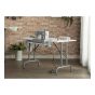 Sewing Online Folding Sewing Table, White Top with Silver Legs - Sewing Machine Table with Adjustable Platform. Folding Legs for Easy Storage and Transport. Multipurpose: Use as a Quilting/Craft Table or Gaming/Computer Desk - 13373
