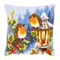 <strong>Printed Cross Stitch Cushion: Robins at The Lantern</strong> <em>Vervaco PN-0145077</em>