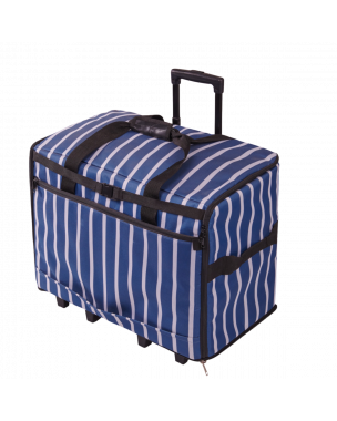 Extra Large Sewing Machine Trolley Bag on Wheels Navy with White Sripes | 63 x 43 x 30cm | Sewing Machine Storage for Janome, Brother, Singer, Bernina and Most Machines Birch 006107-STRIPE-NVY