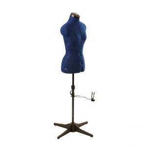 Adjustable Dressmakers Dummy in Navy Fabric with Hem Marker, Dress Form Size 10 to 16, Pin, Measure, Fit and Display your Clothes on this Tailors Dummy Sewing Online 023816-NVY