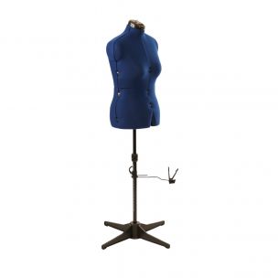 Adjustable Dressmakers Dummy in Navy Fabric with Hem Marker, Dress Form Size 16 to 22, Pin, Measure, Fit and Display your Clothes on this Tailors Dummy Sewing Online 023817-NVY