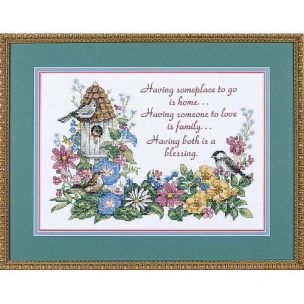 Flowery Verse Stamped Cross Stitch Kit Dimensions D03160