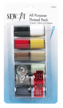 Sew It All Purpose Basic Thread Pack 12 Spools SEWIT 053301
