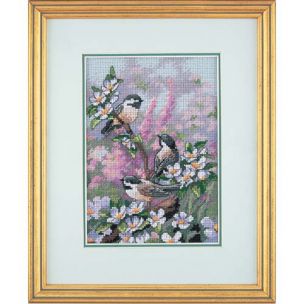Chickadees In Spring Cross Stitch Kit Dimensions D06884