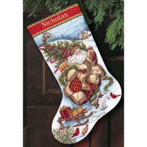 Santas Journey Stocking Christmas Cross Stitch Kit Dimensions D08752