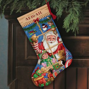 Santas Toys Stocking Christmas Cross Stitch Kit Dimensions D08818
