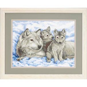 Mother Wolf And Pups Stamped Cross Stitch Kit Dimensions D13130