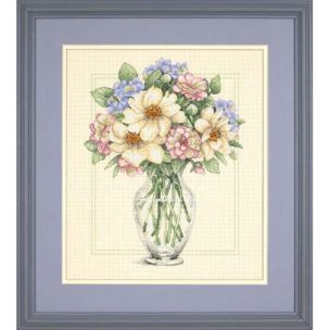 Flowers In Tall Vase Counted Cross Stitch Kit Dimensions D35228