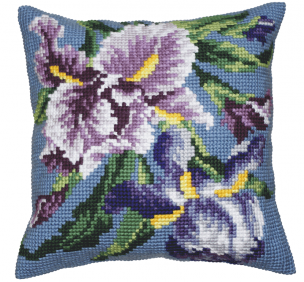 Purple Iris Cushion Kit Collection D'Art CD5050