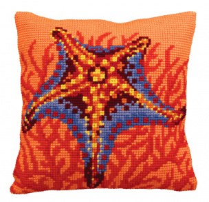 Orange Starfish Cushion Kit Collection D'Art CD5147