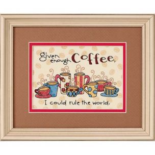 Enough Coffee Stamped Cross Stitch Kit Dimensions D65019