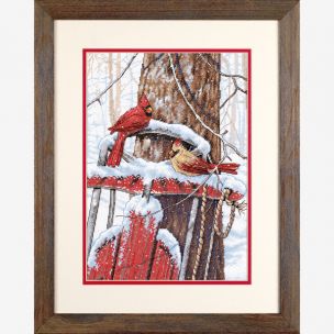 Cardinals On Sled Christmas Cross Stitch Kit Dimensions D70-08837