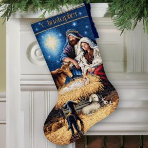 Holy Night Stocking Christmas Cross Stitch Kit Dimensions D70-08838