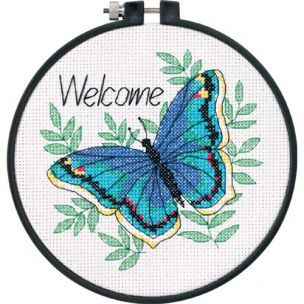 Welcome Butterfly Beginners Cross Stitch Kit Dimensions D73147