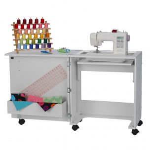 Compact Sewing Machine Cabinet A White Sewing Machine Table with Lift Mechanism Sewing Online 101