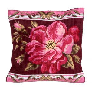 Cross Stitch Cushion Kit: Romantic Rose 1 Collection D'Art CD5178