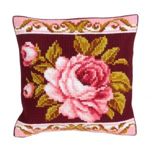 Cross Stitch Cushion Kit: Romantic Rose 2 Collection D'Art CD5179
