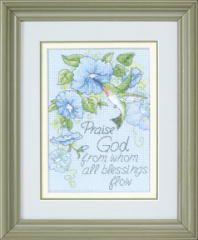 Hummingbird And Morning Glories Mini Counted Cross Stitch Kit Dimensions D65015