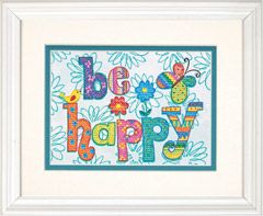 Be Happy Stamped Cross Stitch Kit Dimensions D70-65115