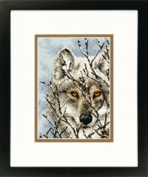 Gold Petite Counted Cross Stitch Wolf Dimensions D70-65131