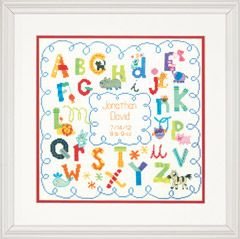 Counted Cross Stitch Alphabet Birth Record Dimensions D70-73734