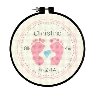 Counted Cross Stitch Kit: Baby Footprints Dimensions D72-74127
