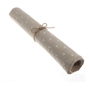 White Heart Print Natural Fabric Pack of 3 Rolls Groves and Banks EHENG46