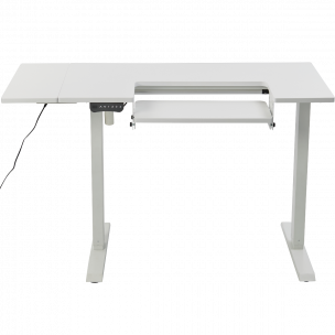 Electric Height Adjustable-Sewing/Craft Table White with White Legs Side Extension and Adjustable Height Sewing Machine Platform Sewing Online WC1015