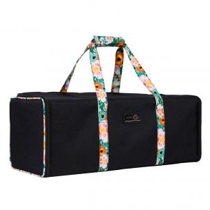 Die Cut Storage Case Black with Floral Trim, Carry Bag for Cricut, Brother, Silhouette and Most Diecut Machines Everything Mary EVM12400-1