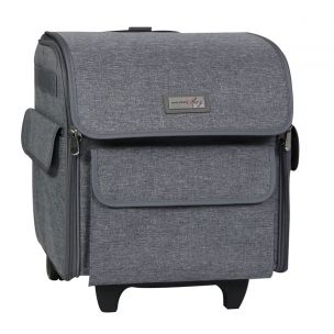 Overlocker Sewing Machine Trolley Bag on Wheels Grey, Overlocker Storage Case for Janome, Brother, Singer and Most Overlocker Machines Everything Mary EVM12810-1