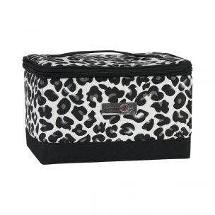 Sewing Box with Compartments Cheetah Print, Collapsible Storage and Organiser Basket for Sewing Supplies, Accessories, Thread, Needles and Scissors Everything Mary EVM13201-1