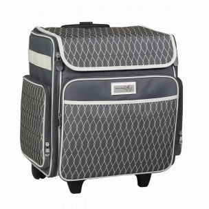Everything Mary Craft Trolley Bag, Grey & Cream - Craft Organiser on Wheels for Sewing, Scrapbooking, Paper Craft, and Art - Storage Case for Supplies and Accessories - EVM6362-11