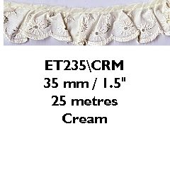 Broderie Anglais Frilled 35mm Essential Trimmings ET235----