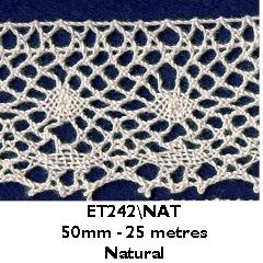 Cotton Lace 50mm Essential Trimmings ET242----