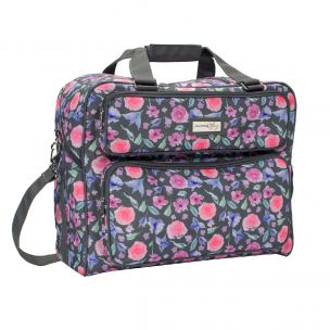 Sewing Machine Bag Grey & Pink Floral, Carry Case for Brother, Singer, Bernina and Most Sewing Machines Everything Mary EVM12398-3