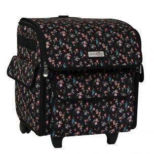 Overlocker Sewing Machine Trolley Bag on Wheels Multicolour Floral, Overlocker Storage Case for Janome, Brother, Singer and Most Overlocker Machines Everything Mary EVM12811-1