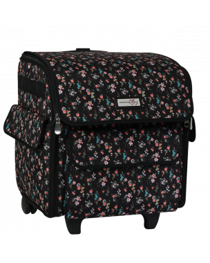 Overlocker Sewing Machine Trolley Bag on Wheels Multicolour Floral, Overlocker Storage Case for Janome, Brother, Singer and Most Overlocker Machines Everything Mary EVM12811-1