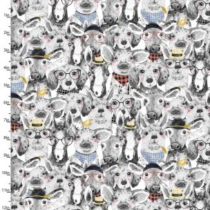 Cotton Craft Fabric 110cm wide x 1m Fancy Farm Collection Group Picture Sewing Online 16480-MLT
