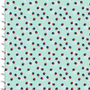 Cotton Craft Fabric 110cm wide x 1m Madison Collection Ladybugs Sewing Online 16510-TRQ