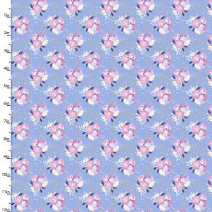 Cotton Craft Fabric 110cm wide x 1m Unicorn Utopia Collection Flowers Sewing Online 16571-BLU