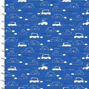 Cotton Craft Fabric 110cm wide x 1m Drivers Wanted Flannel Collection-Zoom Zoom Sewing Online 16781-ROYAL