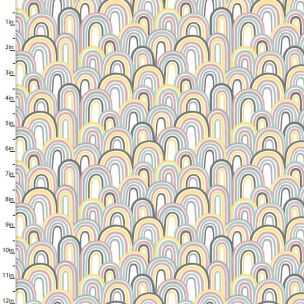 Cotton Craft Fabric 110cm wide x 1m Small & Mighty Flannel Collection-Rainbows Sewing Online 17156-WHITE