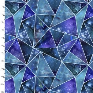Cotton Craft Fabric 110cm wide x 1m Magical Galaxy Metallic Collection-Stained Glass Sewing Online 17167-MLY