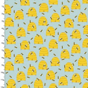 Cotton Craft Fabric 110cm wide x 1m Feed The Bees Collection-Bee Hives Sewing Online 17211-TRQ