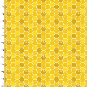 Cotton Craft Fabric 110cm wide x 1m Feed The Bees Collection-HoneyComb Sewing Online 17218-GLD