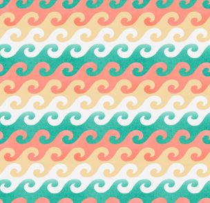 Cotton Craft Fabric 110cm wide x 1m Beach Travel Collection-Waves Sewing Online 17334-MLT