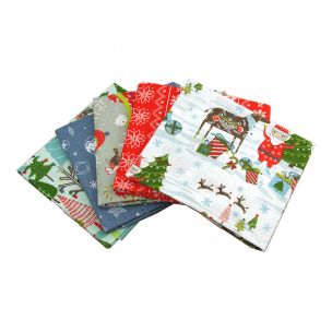 Fat Quarter Bundle Happy Holidays | Pack of 5 Fat Quarters by FE0056 Sewing Online FE0056